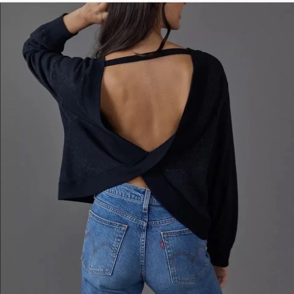 Anthropologie Pilcro Ryanne open-back sweatshirt - Picture 2 of 6